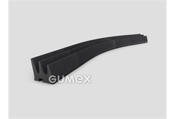 Geformtes Gummiprofil, 9,8x11,1mm, 2-Ströme, 60°ShA, EPDM, -40°C/+100°C, schwarz, 